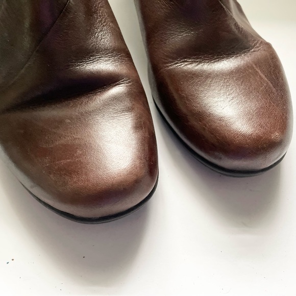 EARTH SPIRIT Classic Flora Leather Cognac Boots Booties Size 11 - Picture 4 of 8